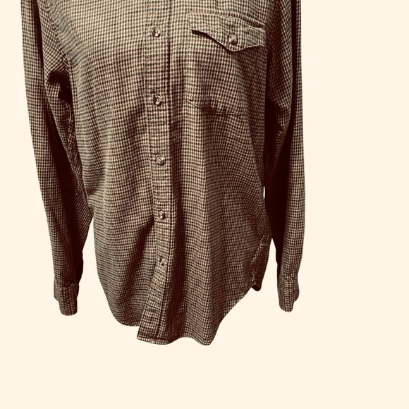 J.Crew Slim Fit Houndstooth Button-Up Shirt Cashmere Blend Brown Men’s Size S - Picture 5 of 11